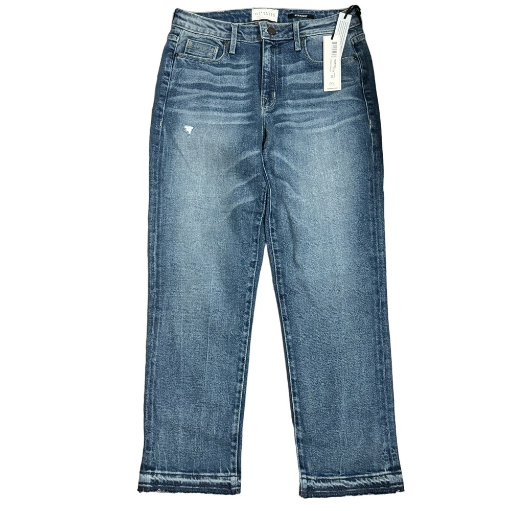 NWT Parker Smith Stretch High Rise Cropped Straight Jeans Blue Women's Size 28 - Picture 1 of 8